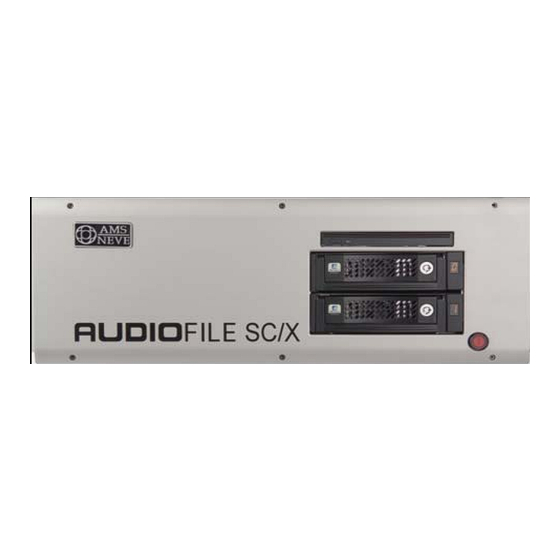 AMS Neve AudioFile SC/X User Manual