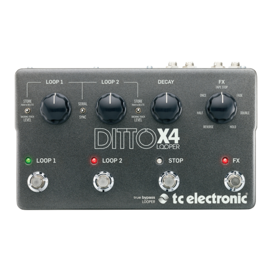 TC Electronic DITTO X4 LOOPER Quick Start Manual