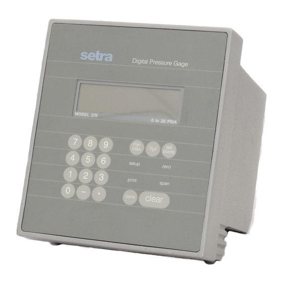 Setra Systems 370 Operator's Manual