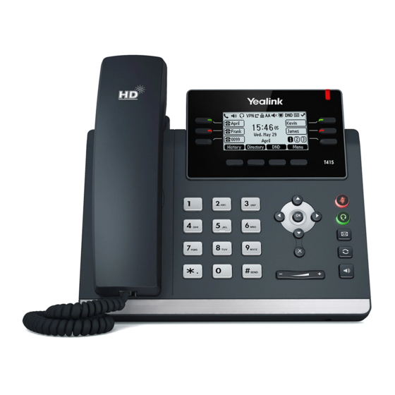 Yealink T41S Quick Reference User Manual