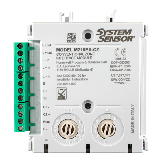 System Sensor M210EA-CZR Installation Instructions