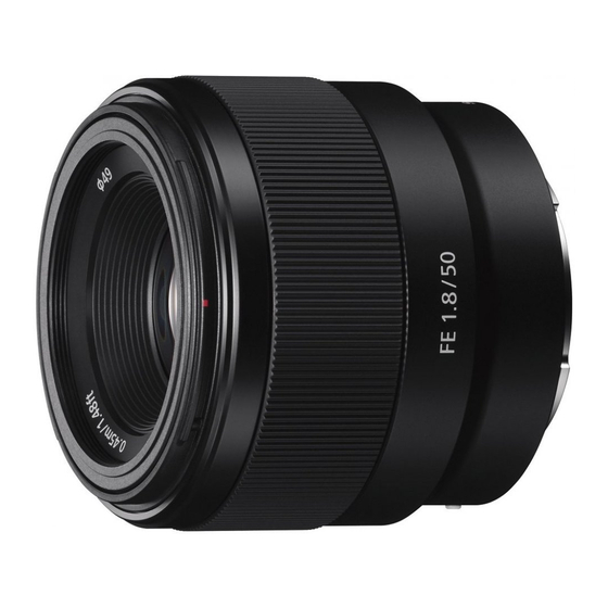 Sony SEL50F18F Operating Instructions Manual