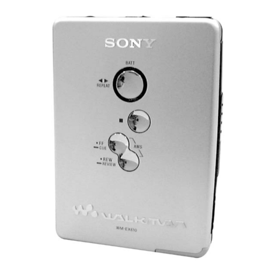 Sony Walkman WM-EX610 Manuals