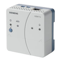 Siemens OZW772 Series Commissioning Instructions