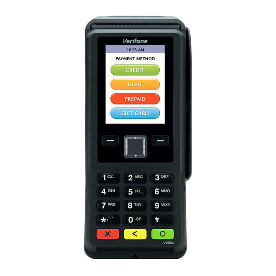 VeriFone V200c Getting Started Manual