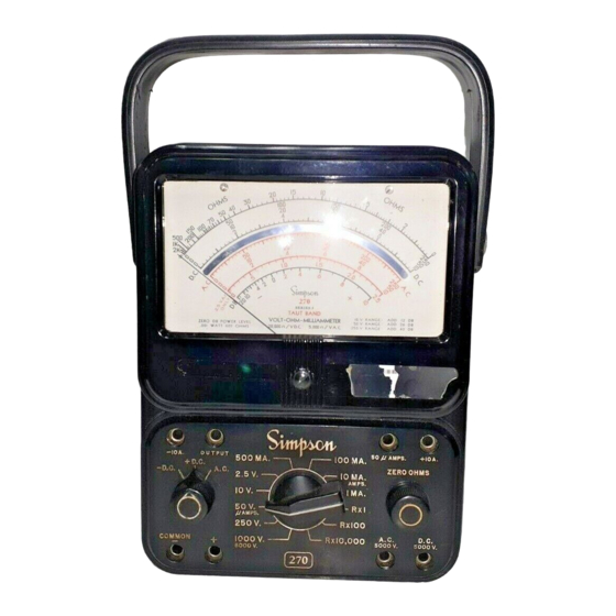 Simpson 270 Series Operator's Manual