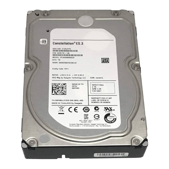 Seagate Constellation ST4000NM0033 Manuals