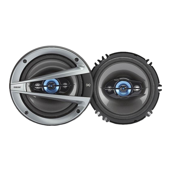 Sony XS-GTX1641 - 16" Coaxial Speakers Installation/Connections