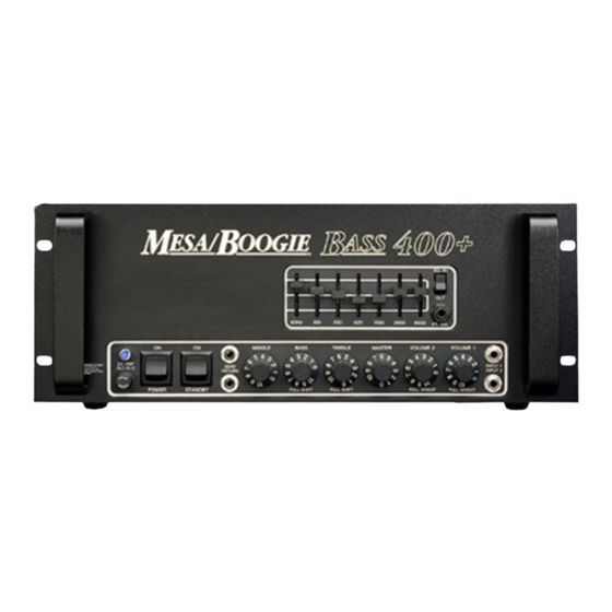 Mesa/Boogie Bass 400 Plus Operating Instructions