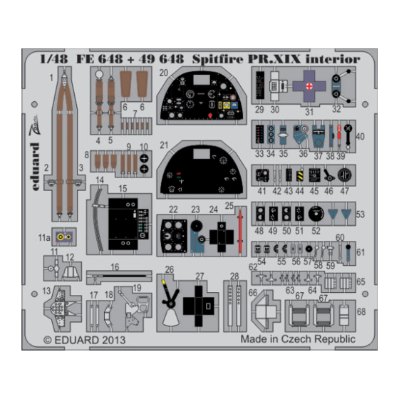 Eduard Zoom Spitfire PR.XIX interior S.A. Assembly Instructions