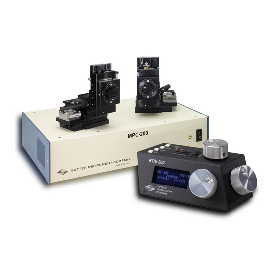 Sutter Instrument MPC-385 Series Manuals
