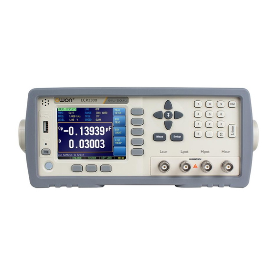 Owon LCR2000 Series User Manual