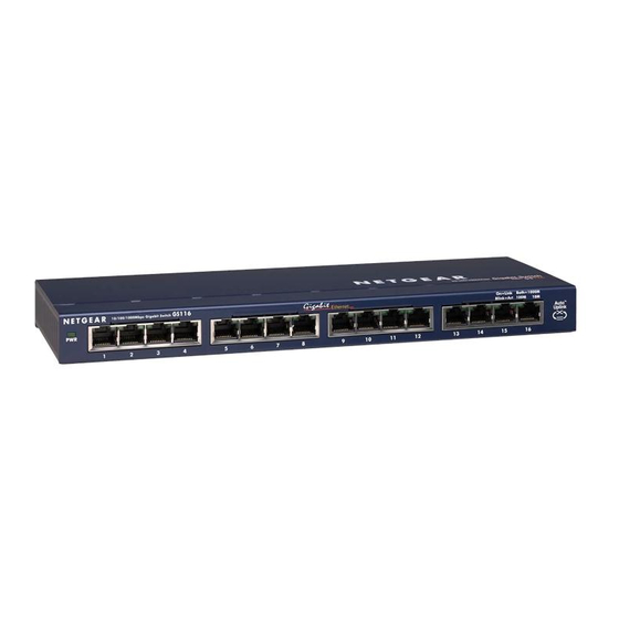 NETGEAR GS116 - ProSafe 16 Port Gigabit Desktop Switch Datasheet