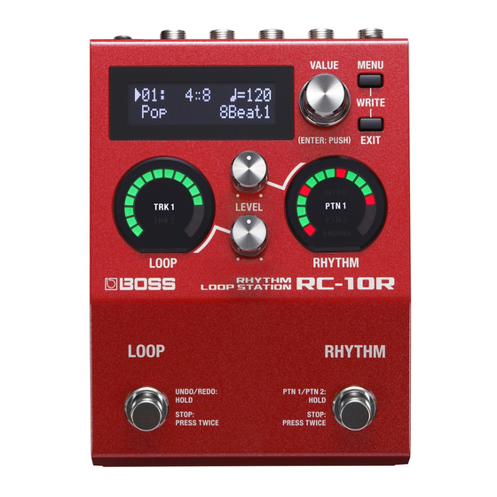 Boss RC-10R Parameter Manual