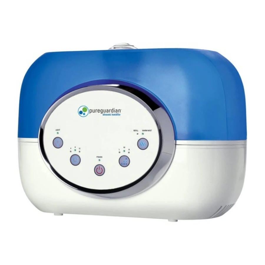 Guardian H4610 - PureGuardian 2-Gallon 120-Hour Ultrasonic Warm and Cool Mist Humidifier Manual