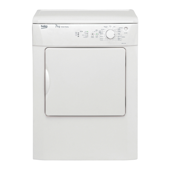 Beko DRVS 73 W Installation & Operating Instructions And Drying Guidance