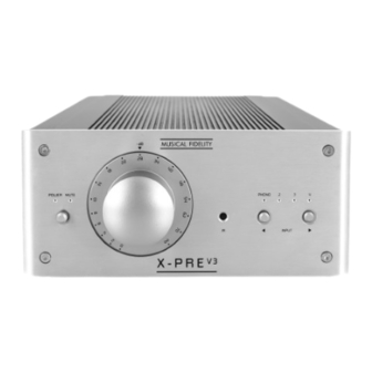 Musical Fidelity X-Pre V3 Instructions For Use