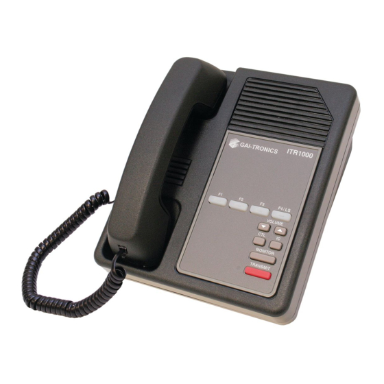 GAI-Tronics ITR1000-001 User And Installation Manual