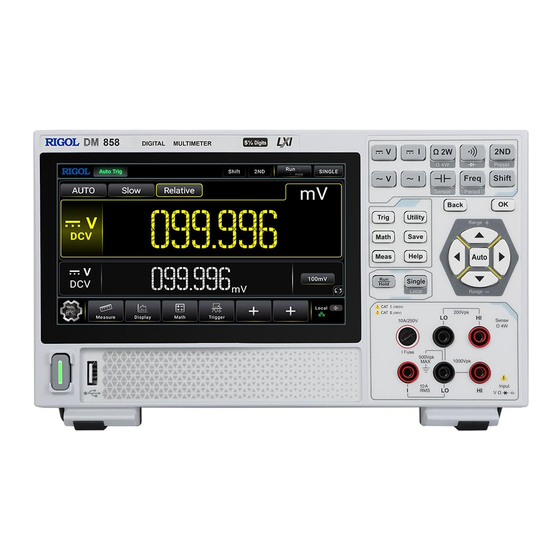 Rigol DM858 Series Performance Verification Manual