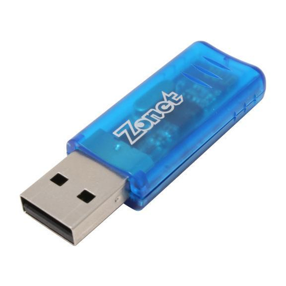 Zonet ZUB6202C - BLUETOOTH V2.0 USB ADAPTER Quick Installation Manual