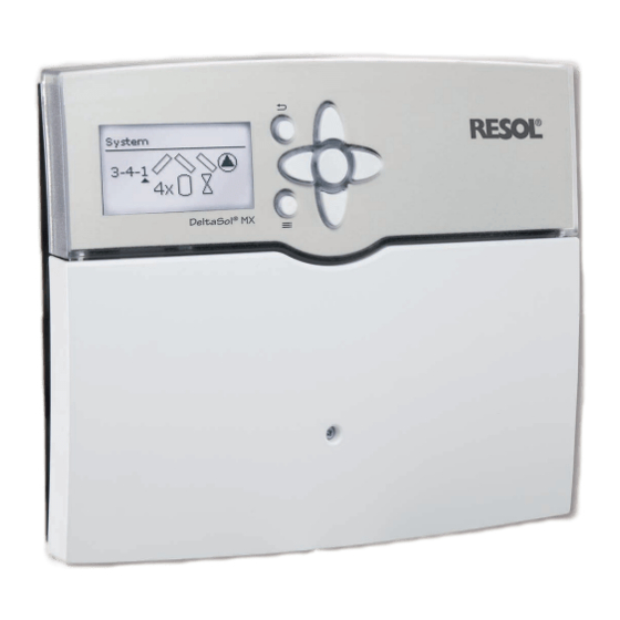 Resol DeltaSol MX Manual For The Specialised Craftsman