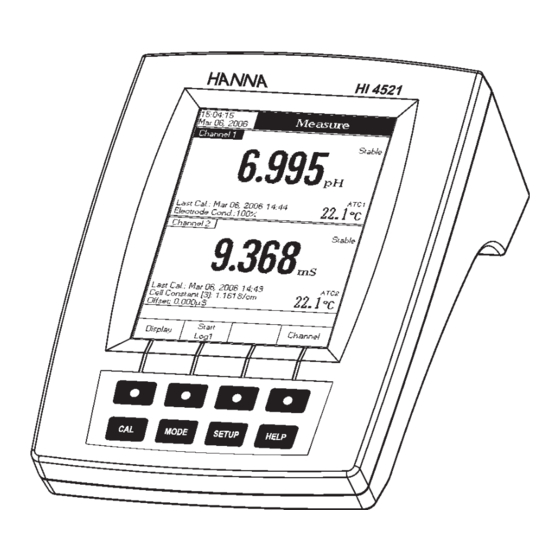 Hanna Instruments HI 4521 Instruction Manual
