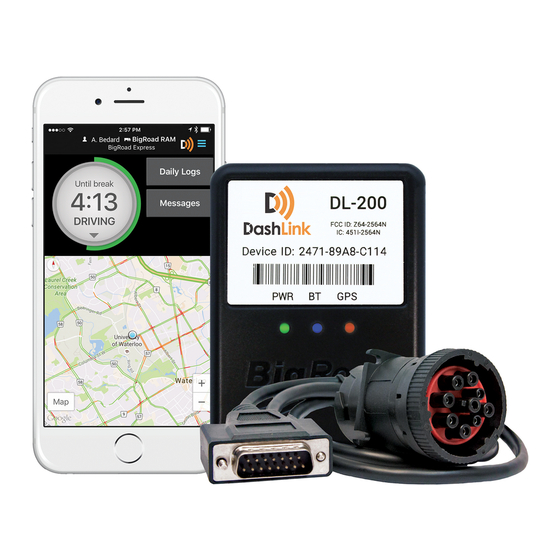 Fleet Complete BigRoad DashLink DL-200 User Manual