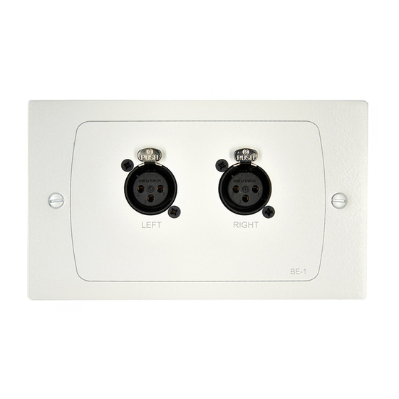 Cloud BE-1 Series Installation Manual