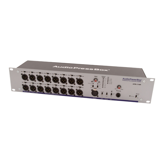 AudioPressBox APB-116R Owner's Manual