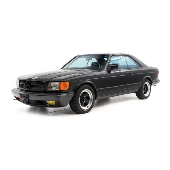 Mercedes-Benz 1985 500SEC Owner's Manual