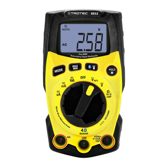 Trotec BE52 Digital Multimeter Manuals