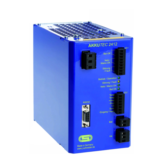 J.Schneider AKKUTEC 2412 VdS User Manual
