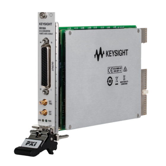 Keysight Technologies M9188A Startup Manual