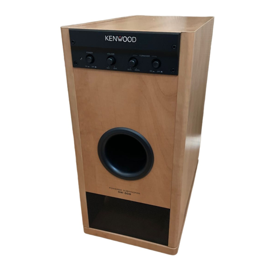 User Manuals: Kenwood SW-508 Powered Subwoofer