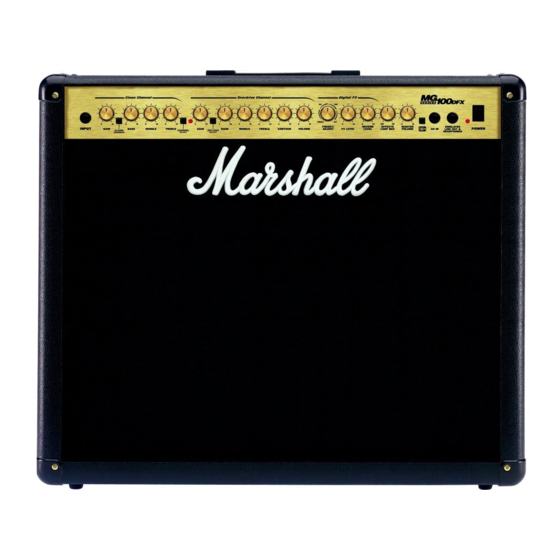 Marshall Amplification MG100HDFX Owner's Manual