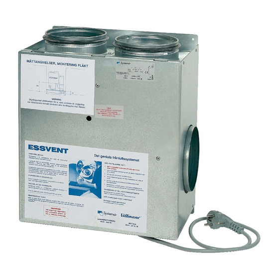 SystemAir ESSVENT Operation And Maintenance Instructions
