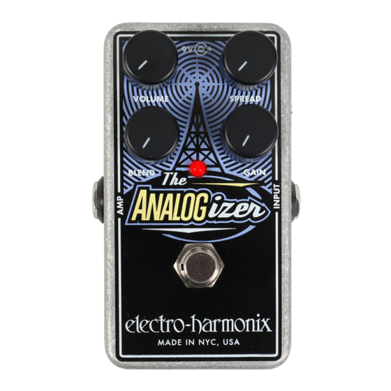 Electro-Harmonix THE ANALOGIZER Quick Start Manual