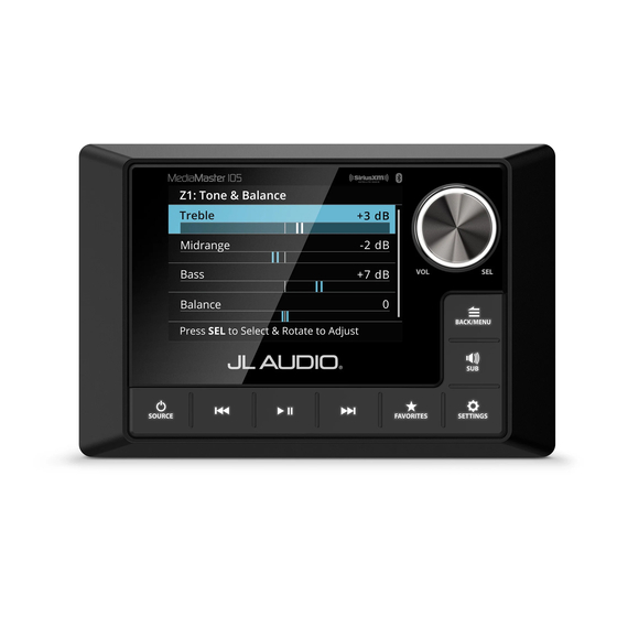 JL Audio MediaMaster I05 Source Unit Manuals