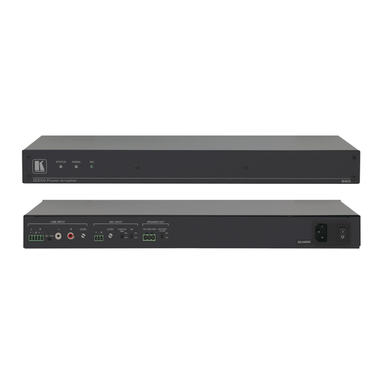 User Manuals: Kramer 920 Power Amplifier
