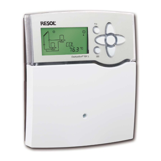 Resol DeltaSol BX L Installation Operation And Care