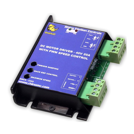 RHINO MOTION CONTROLS RMCS-2302 Installation Manual And Datasheet