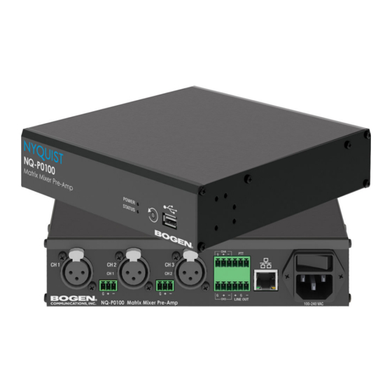Bogen NQ-P0100 Configuration Manual