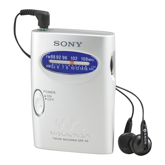 Sony Walkman SRF-59SILVER Specifications