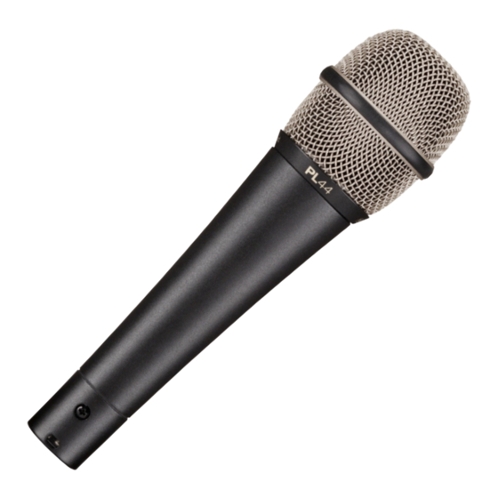 Electro-Voice PL44 Vocal Microphone Manuals