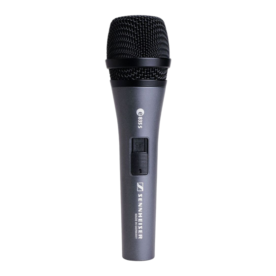 Sennheiser evolution e835 Instructions For Use Manual
