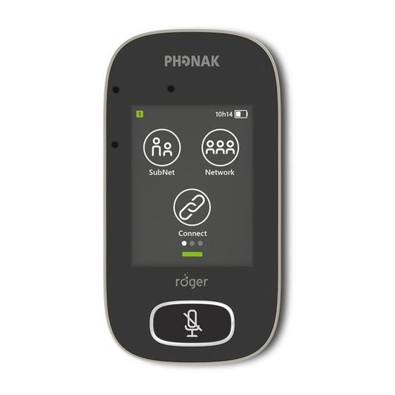 Phonak Roger Touchscreen Mic Quick Setup Manual