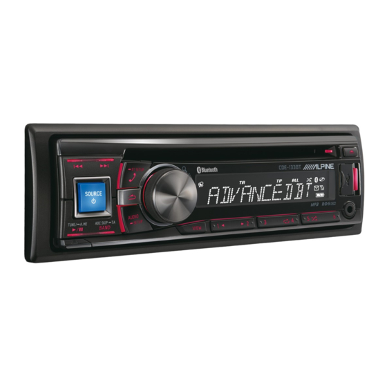 Alpine CDE-133BT Quick Reference Manual