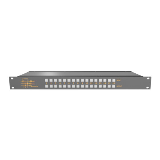 Matrix Switch Corporation MSC-XD1616L Product Manual