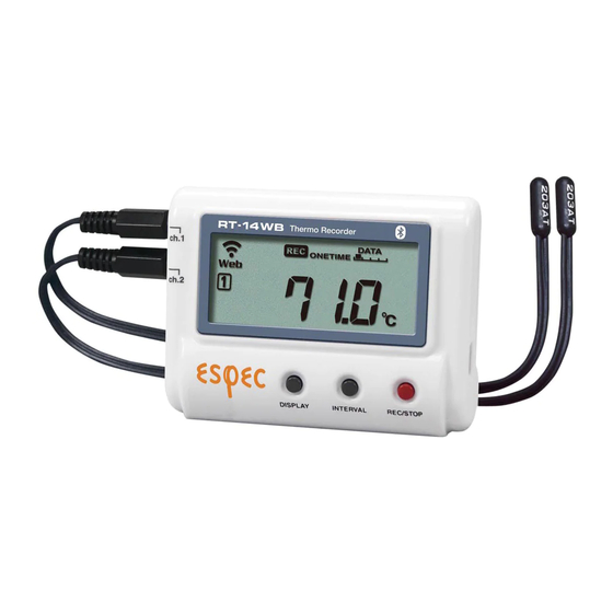 ESPEC RT-14WB Quick Start Manual
