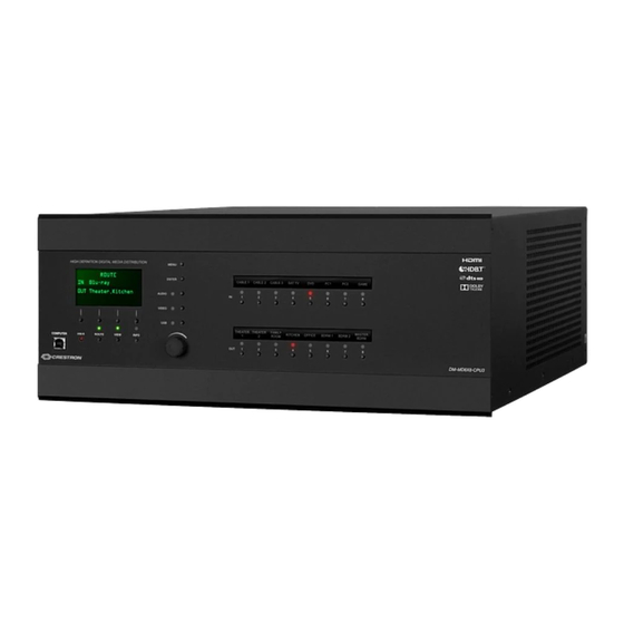 Crestron DigitalMedia DM-MD8X8-CPU3 Quick Start Manual